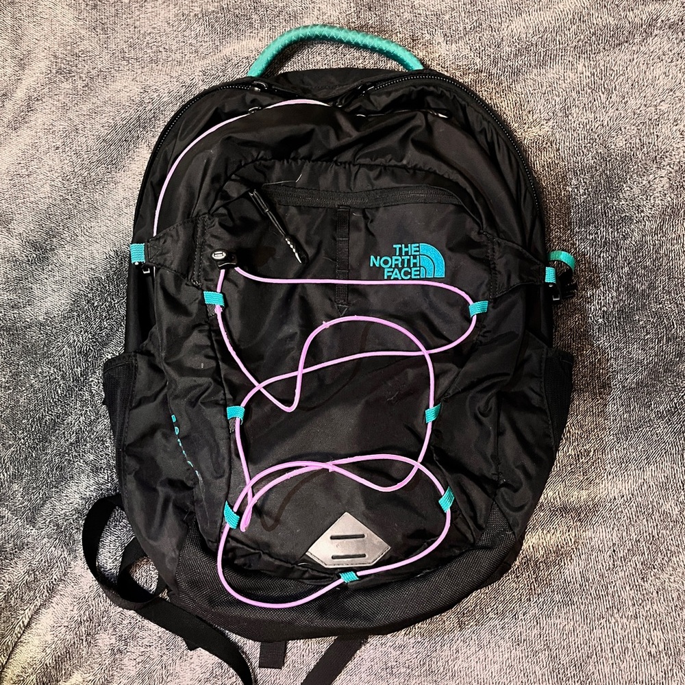 RARE COLORWAY ‘The North Face’ Backpack- Black w/ Lavender & Teal